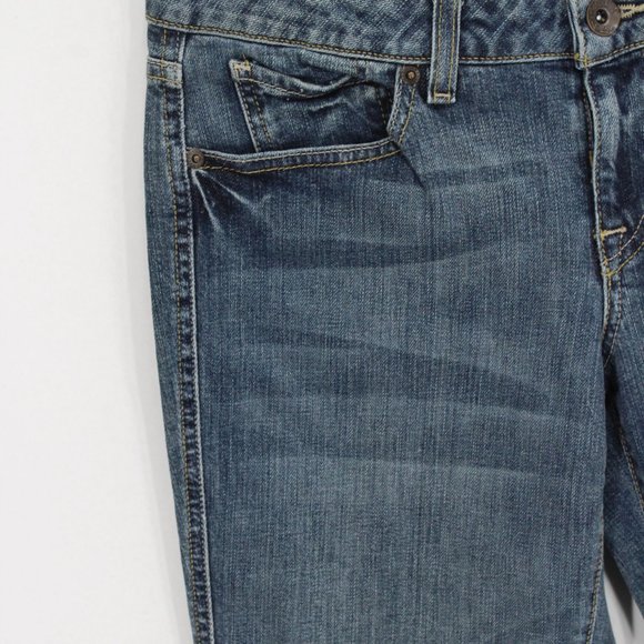 Vintage Volcom Women's Design Would Stack Flare Denim Blue Bootcut Denim Jeans 9 - Picture 3 of 11